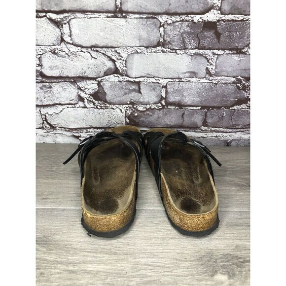 Birkenstock Mayari Black Leather Strappy Toe Post Sandals Women Sz 39EU/8.5M US - Picture 4 of 16